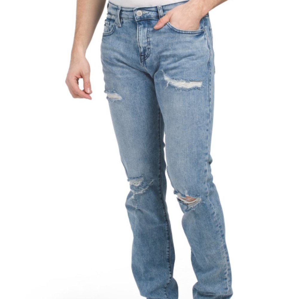 True Religion Geno Renegade Relaxed Slim Fit Jean in Light Breaker Rips